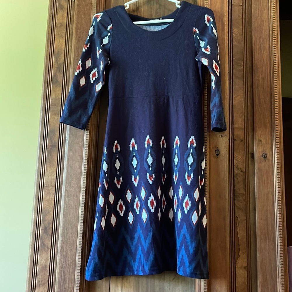 Earthbound Blue Sweater Dress, Size S